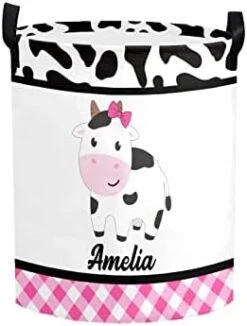 Personalized Laundry Basket Hamper,Cow Sunflower Wreath,Collapsible Storage Baskets With Handles For Kids Room,Clothes, Nursery Decor -Best Furniture Store 31GCRPSzv5L. AC