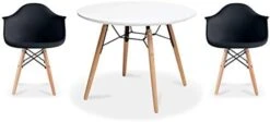 2xhome - Kids Size Plastic Toddler Armchairs With Natural Wooden Dowel Legs And White Round Table, Black (3 Piece Set) 24 2xhome - Kids Size Plastic Toddler Armchairs With Natural Wooden Dowel Legs And White Round Table, Black (3 Piece Set) -Best Furniture Store 31GaHp09iQL. AC