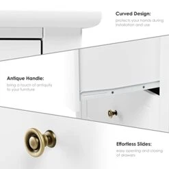 4 Drawer Dresser, Antique Wide Chest Of Drawers With Solid Frame, Closet Dresser Tall Storage Chest Cabinet Nightstand For Living Room, Bathroom, Entryway, White 15 4 Drawer Dresser, Antique Wide Chest Of Drawers With Solid Frame, Closet Dresser Tall Storage Chest Cabinet Nightstand For Living Room, Bathroom, Entryway, White -Best Furniture Store 31GpzpoGiTL