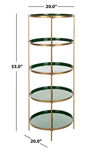 Safavieh Home Tia Contemporary Hunter Green And Brass Round 5-tier Etagere 6 Safavieh Home Tia Contemporary Hunter Green And Brass Round 5-tier Etagere - Image 6