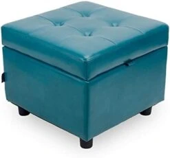 H&B Luxuries Tufted Leather Square Flip Top Storage Ottoman Cube Foot Rest (Black) 19 H&B Luxuries Tufted Leather Square Flip Top Storage Ottoman Cube Foot Rest (Black) -Best Furniture Store 31H8AhjL3KL. AC