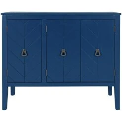 Knocbel Vintage Storage Cabinet With 3 Doors And Adjustable Shelf, Entry Hallway Foyer Console Table Buffet Sideboard Cupboard Coffee Bar, 99lbs Weight Capacity (Navy Blue) 12 Knocbel Vintage Storage Cabinet With 3 Doors And Adjustable Shelf, Entry Hallway Foyer Console Table Buffet Sideboard Cupboard Coffee Bar, 99lbs Weight Capacity (Navy Blue) -Best Furniture Store 31HYcXvsKVL