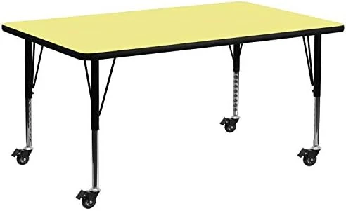 Flash Furniture Mobile 30''W X 72''L Rectangular Grey Thermal Laminate Activity Table - Height Adjustable Short Legs 6 Flash Furniture Mobile 30''W X 72''L Rectangular Grey Thermal Laminate Activity Table - Height Adjustable Short Legs - Image 6