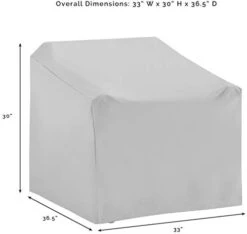 Crosley Furniture MO75011-GY Heavy-Gauge Reinforced Vinyl 4 Piece Furniture Cover Set (Loveseat, Sofa, Table/Ottoman, Chair), Gray -Best Furniture Store 31IbOGPxijL