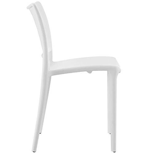 Modway MO- Hipster Contemporary Modern Molded Plastic Stacking, Dining Chair, White 4 Modway MO- Hipster Contemporary Modern Molded Plastic Stacking, Dining Chair, White - Image 4