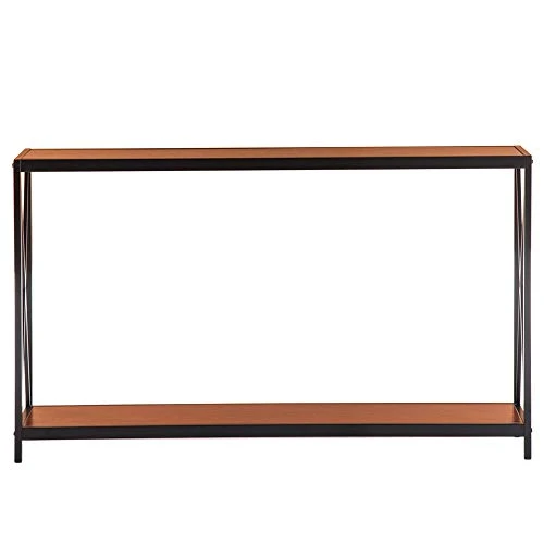 SoSo-BanTian1989 Brown Finish Metal Frame 2-Tier Console Table, Entryway Hallway Sofa Side Furniture 2 SoSo-BanTian1989 Brown Finish Metal Frame 2-Tier Console Table, Entryway Hallway Sofa Side Furniture - Image 2