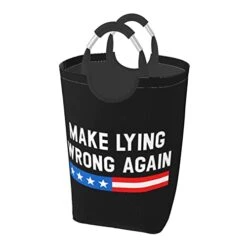 GENERIC Make Lying Wrong Again Baseball Laundry Hamper Storage Basket Toys Clothes Organizer Bin For Home Bathroom Bedroom Dorm Nursery