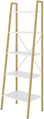 SOMY Industrial 5 Tier Ladder Shelf, Vintage Storage Bookshelf With Metal Frame Multifunction Plants Flower Stands Display Rack For Garden, Hallway, Office, Living Room Rustic Brown 7 SOMY Industrial 5 Tier Ladder Shelf, Vintage Storage Bookshelf With Metal Frame Multifunction Plants Flower Stands Display Rack For Garden, Hallway, Office, Living Room Rustic Brown - Image 7