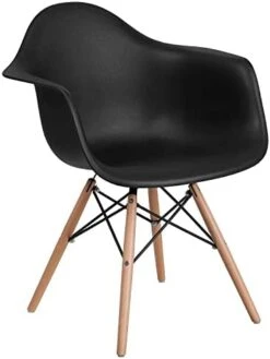 Flash Furniture Alonza Series Navy Plastic Chair With Wooden Legs -Best Furniture Store 31KC40QlDoL. AC