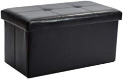 Simplify Folding Storage Ottoman, Toy Box Chest, Faux Leather,Tufted Padded Seating, Bench, Foot Rest, Stool, Single, Black -Best Furniture Store 31KKlnTbESL. AC