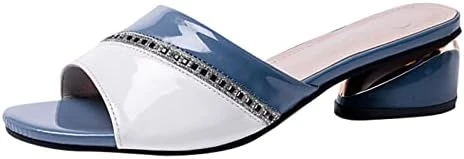 MatureGirl Sandals For Women Sandals For Women Ladies Chunky Heel High Heel Fish Mouth Casual Bohemian Beach Shoes Rhinestone Slippers Wedge Slide Sandals Women (Black, 7.5) 8 MatureGirl Sandals For Women Sandals For Women Ladies Chunky Heel High Heel Fish Mouth Casual Bohemian Beach Shoes Rhinestone Slippers Wedge Slide Sandals Women (Black, 7.5) - Image 8