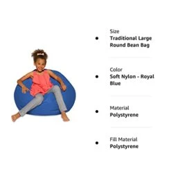 Posh Beanbags Bean Bag Chair, Large-38in, Solid Royal Blue 18 Posh Beanbags Bean Bag Chair, Large-38in, Solid Royal Blue -Best Furniture Store 31LGlRKLdyL