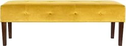Sole Designs Lauren Modern Upholstered Button Tufted Bench With Nailhead Trim, Gold -Best Furniture Store 31LICDpqWxL. AC