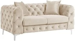 Morden Fort Modern Contemporary Accent Chair With Deep Button Tufting Dutch Velvet, Solid Wood Frame And Iron Legs-Silver Grey 25 Morden Fort Modern Contemporary Accent Chair With Deep Button Tufting Dutch Velvet, Solid Wood Frame And Iron Legs-Silver Grey -Best Furniture Store 31LaHMmPdjS. AC