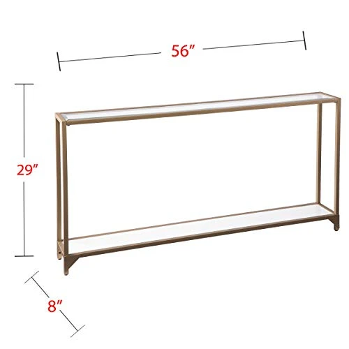 SEI Furniture Bergen Narrow Metal Console Table, Gold 2 SEI Furniture Bergen Narrow Metal Console Table, Gold - Image 2