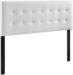 Emily Tufted Button Faux Leather Upholstered Twin Headboard In White 20 Emily Tufted Button Faux Leather Upholstered Twin Headboard In White -Best Furniture Store 31MKDmPd vS. AC 1