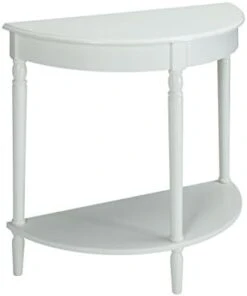 Convenience Concepts French Country Half-Round Entryway Table With Shelf, Driftwood/White -Best Furniture Store 31Mq4PjDJWL. AC