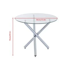BELIFEGLORY Dining Table With Chairs Set, 5PCS Round Glass Table Set Modern Tempered Glass Top Table With 4 Velvet Chairs Dining Room Furniture -Best Furniture Store 31NKT73I7JL