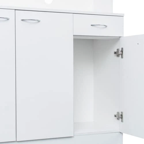 Kitchen Storage Cabinet, 70.87" Kitchen Freestanding Buffet Cabinet With Buffet Cupboard 6 Doors & 3 Shelves, Storage Cabinet Microwave Stand With Drawer For Home Kitchen (White) 6 Kitchen Storage Cabinet, 70.87" Kitchen Freestanding Buffet Cabinet With Buffet Cupboard 6 Doors & 3 Shelves, Storage Cabinet Microwave Stand With Drawer For Home Kitchen (White) - Image 6