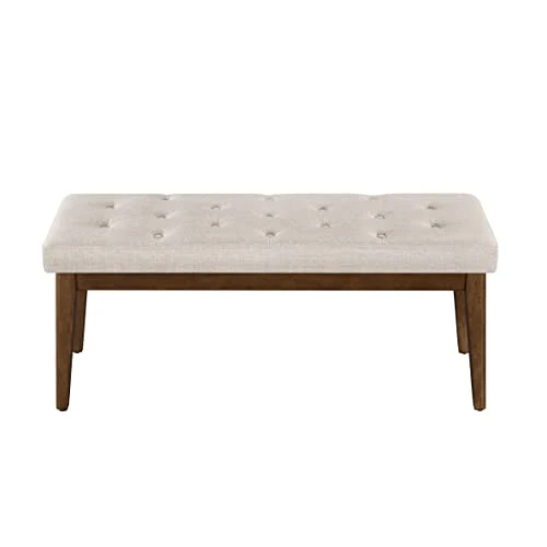 Ball & Cast Ottoman Benches, 41.5", Walnut & Taupe 4 Ball & Cast Ottoman Benches, 41.5", Walnut & Taupe - Image 4