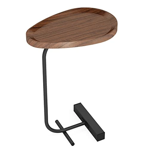 Tribesigns C Side Table, Minimalist Narrow End Table For Sofa Couch, Small C-Shaped Table Nightstand Snack Table TV Tray For Living Room, Walnut & Black 1 Tribesigns C Side Table, Minimalist Narrow End Table For Sofa Couch, Small C-Shaped Table Nightstand Snack Table TV Tray For Living Room, Walnut & Black
