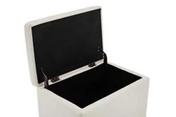 Wovenbyrd Classic 24-Inch Wide Rectangular Tufted Storage Ottoman Footstool With Hinged Lid, Cream Fabric -Best Furniture Store 31OkwFfRQlL