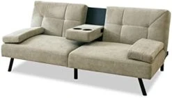 Fabric Futon Sofa Bed, Memory Foam Couch Convertible Loveseat, Sleeper Sofa Modern Futon Sets For Small Apartments, Compact Living Space, Office (Grey) -Best Furniture Store 31P w 4ewsL. AC