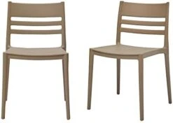 Amazon Basics White, Armless Slot-Back Dining Chair-Set Of 2, Premium Plastic -Best Furniture Store 31PWd6qGd7L. AC