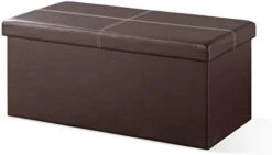 Otto & Ben Folding Chest With Memory Foam Seat Tufted Faux Leather Trunk Bedroom Ottomans Bench End Table, 45 Inch, Black -Best Furniture Store 31PbdHEbdvL. AC