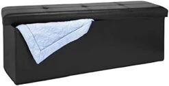 Simplify Folding Storage Ottoman, Toy Box Chest, Faux Leather,Tufted Padded Seating, Bench, Foot Rest, Stool, Single, Black -Best Furniture Store 31Ppo0I1mLL. AC