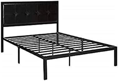 Cherie Faux Leather Classic Platform Bed Frame With Steel Support Slats, Queen 4 Cherie Faux Leather Classic Platform Bed Frame With Steel Support Slats, Queen - Image 4