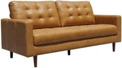Amazon Brand – Rivet Cove Mid-Century Modern Tufted Leather Accent Chair, 32.7"W, Caramel -Best Furniture Store 31QMbtE8WbL. AC