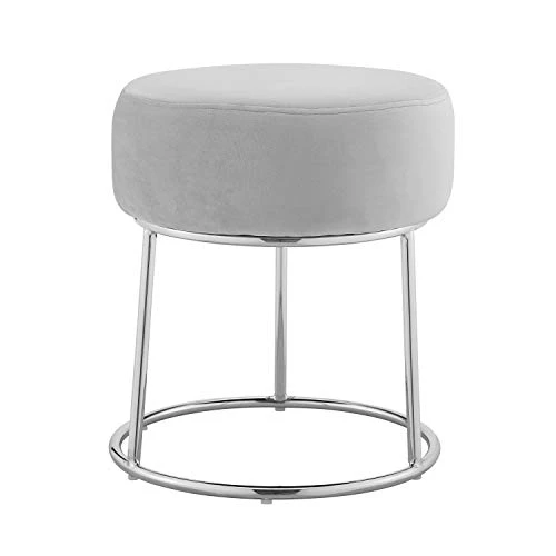 Grey And Silver Vanity And Accent Dalilah Stool 1 Grey And Silver Vanity And Accent Dalilah Stool
