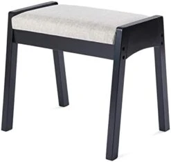 Anity Stool, Bedroom Vanity Chair With Large Surface Upholstered Seat, Vanity Bench, Desk Stool Makeup Chair,18” Height Makeup Bench Stool Chair, Stool For Vanity Makeup Stool Black FSD05H 12 Anity Stool, Bedroom Vanity Chair With Large Surface Upholstered Seat, Vanity Bench, Desk Stool Makeup Chair,18” Height Makeup Bench Stool Chair, Stool For Vanity Makeup Stool Black FSD05H -Best Furniture Store 31QbKFkfUxL. AC