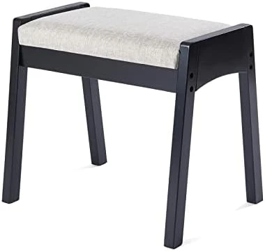 Anity Stool, Bedroom Vanity Chair With Large Surface Upholstered Seat, Vanity Bench, Desk Stool Makeup Chair,18” Height Makeup Bench Stool Chair, Stool For Vanity Makeup Stool Black FSD05H 6 Anity Stool, Bedroom Vanity Chair With Large Surface Upholstered Seat, Vanity Bench, Desk Stool Makeup Chair,18” Height Makeup Bench Stool Chair, Stool For Vanity Makeup Stool Black FSD05H - Image 6