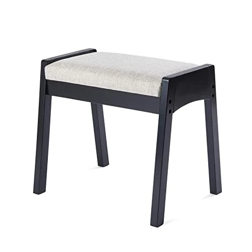 Anity Stool, Bedroom Vanity Chair With Large Surface Upholstered Seat, Vanity Bench, Desk Stool Makeup Chair,18” Height Makeup Bench Stool Chair, Stool For Vanity Makeup Stool Black FSD05H 1 Anity Stool, Bedroom Vanity Chair With Large Surface Upholstered Seat, Vanity Bench, Desk Stool Makeup Chair,18” Height Makeup Bench Stool Chair, Stool For Vanity Makeup Stool Black FSD05H