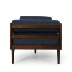 Christopher Knight Home Rayle Chaise Lounge, Wood, Navy Blue + Dark Brown -Best Furniture Store 31QoUMZPidL