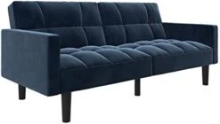 DHP Hayden Convertible Sofa Sleeper Futon With Arms - Blue Microfiber -Best Furniture Store 31RZJwVgAPL. AC