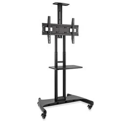 Mount Factory Rolling TV Cart Mobile TV Stand For 40-65 Inch Flat Screen, LED, LCD, OLED, Plasma, Curved TV's - Universal Mount With Wheels -Best Furniture Store 31RaksvOYNS