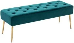 Button-Tufted Ottoman Bench, Upholstered Bedroom Benches Velvet Footrest Stool Accent Bench For Entryway Dining Room Living Room Bedroom End Of Bed, Black -Best Furniture Store 31Rfh LvbLL. AC