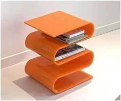 Minimalist Design Shelf S-Shaped Coffee Table, Magazine Rack Storage Book Lucite Modern Accent Night Stand Desk，Living Room Bedroom Study (Color : A, Size : 43 * 34cm) -Best Furniture Store 31Ri5SrT3FL. AC