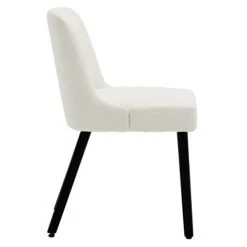 MINCETA Dining Chair,Morden Wood Leg Upholstered Kitchen Chair Set Of 2,PU In Cream White -Best Furniture Store 31SJAkrgVLL