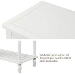 42" Wide Console Table Sideboard Buffet Server With 2 Doors And Bottom Shelf, Sideboard Storage Cabinet For Living Room (White) 15 42" Wide Console Table Sideboard Buffet Server With 2 Doors And Bottom Shelf, Sideboard Storage Cabinet For Living Room (White) -Best Furniture Store 31SONxYwdfL