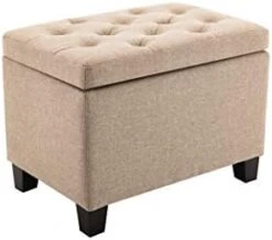 Wovenbyrd Classic 24-Inch Wide Rectangular Tufted Storage Ottoman Footstool With Hinged Lid, Gray Fabric -Best Furniture Store 31SbcZknNZL. AC 1