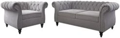 QHITTY 2 Piece Living Room Set, Sectional Chesterfield Sofa Chair Contemporary Upholstered Velvet Loveseat Couch Sets For Living Room, Bedroom, Office 27 QHITTY 2 Piece Living Room Set, Sectional Chesterfield Sofa Chair Contemporary Upholstered Velvet Loveseat Couch Sets For Living Room, Bedroom, Office -Best Furniture Store 31T1bEN0dNL. AC