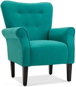 BELLEZE Modern Accent Chair Armchair For Living Room Or Bedroom With Wooden Legs, High Back Rest, Padded Armrest, And Comfortable Cushioned Seat - Allston (Pink) -Best Furniture Store 31TCe455SrL. AC