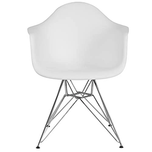 Flash Furniture 2 Pack Alonza Series White Plastic Chair With Chrome Base 4 Flash Furniture 2 Pack Alonza Series White Plastic Chair With Chrome Base - Image 4