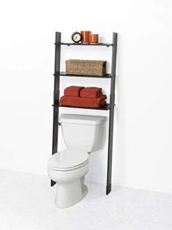 Zenna Home Leaning Wood Ladder-Style Bathroom Spacesaver Storage Shelves, Espresso -Best Furniture Store 31TOmT2s9HL 1
