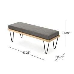Christopher Knight Home Elisha Industrial Modern Microfiber Bench, Slate / Matte Black 8 Christopher Knight Home Elisha Industrial Modern Microfiber Bench, Slate / Matte Black -Best Furniture Store 31TVeOXusDL