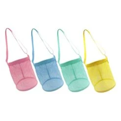 SECFOU Beach Toys 4pcs Backpack Beach For Mesh Storage Bag Mesh Travel Organizer Bags Beach Tote Bag Travel Laundry Bag Hanging Net Bag Travel Beach Tote Mesh Beach Bag Beach Bag Sandbox